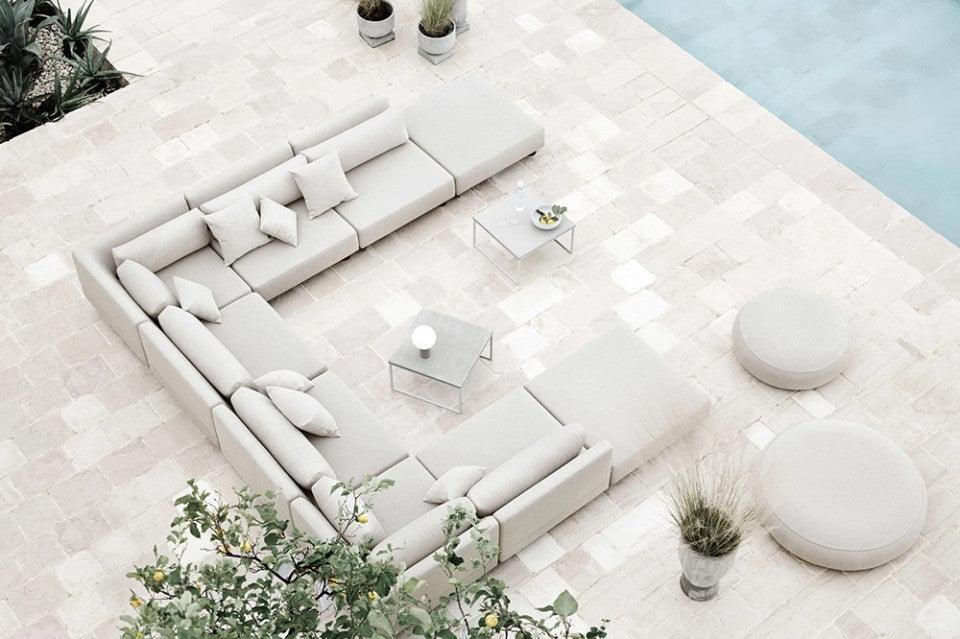 Masa de cafea pentru exterior gri inchis din beton si otel 60x60 cm Como Bolia - PARIS14A.RO