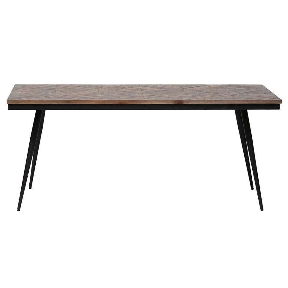 Masa dining cu blat din lem tec reciclat 180x90 cm Rhombic - PARIS14A.RO