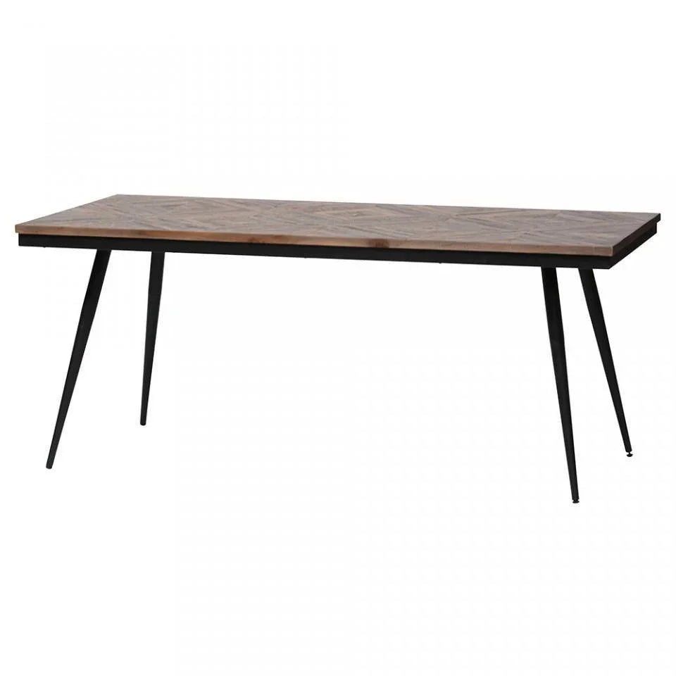 Masa dining cu blat din lem tec reciclat 180x90 cm Rhombic - PARIS14A.RO