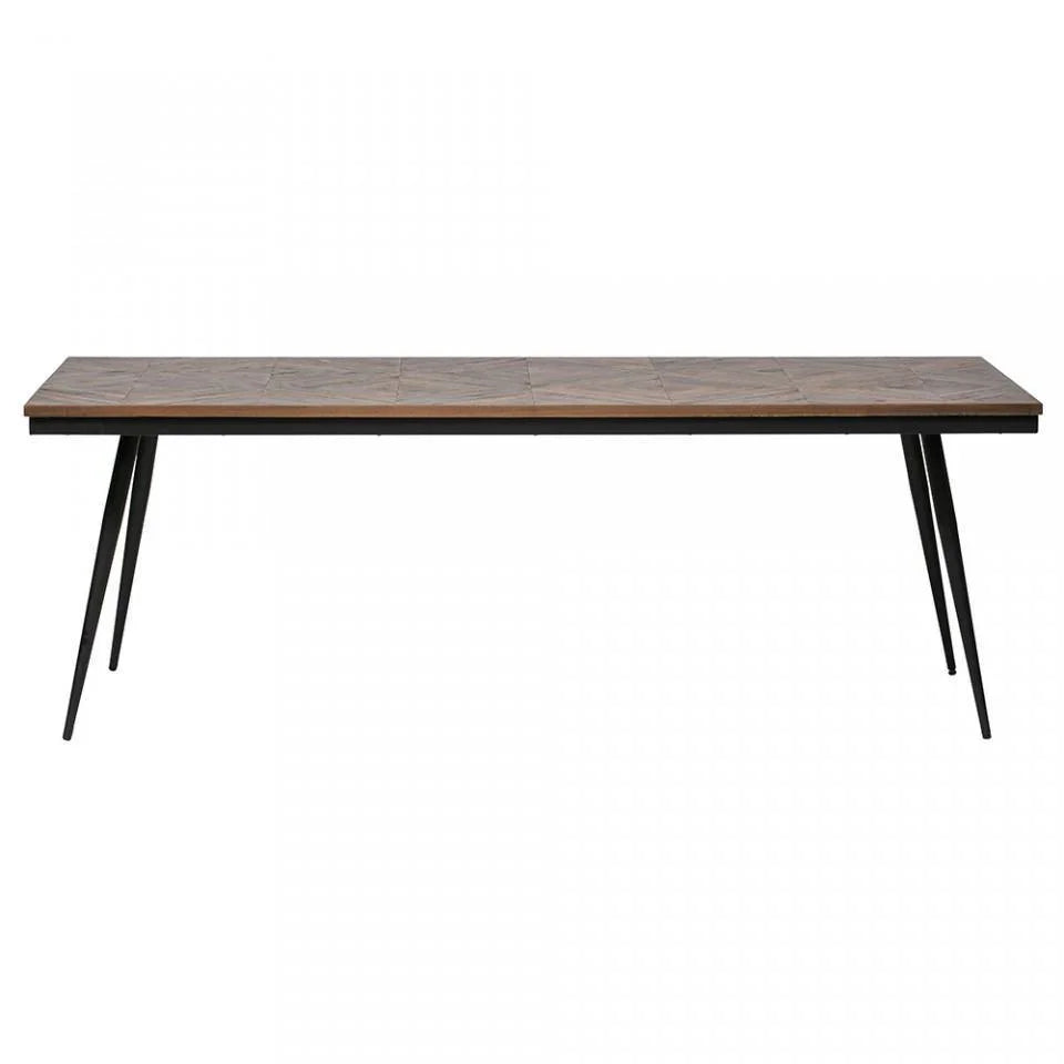 Masa dining cu blat din lem tec reciclat 220x90 cm Rhombic - PARIS14A.RO