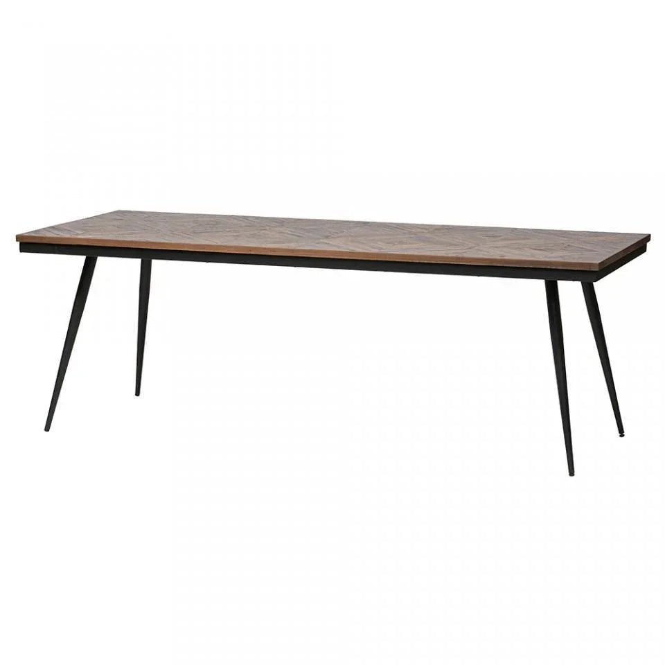 Masa dining cu blat din lem tec reciclat 220x90 cm Rhombic - PARIS14A.RO