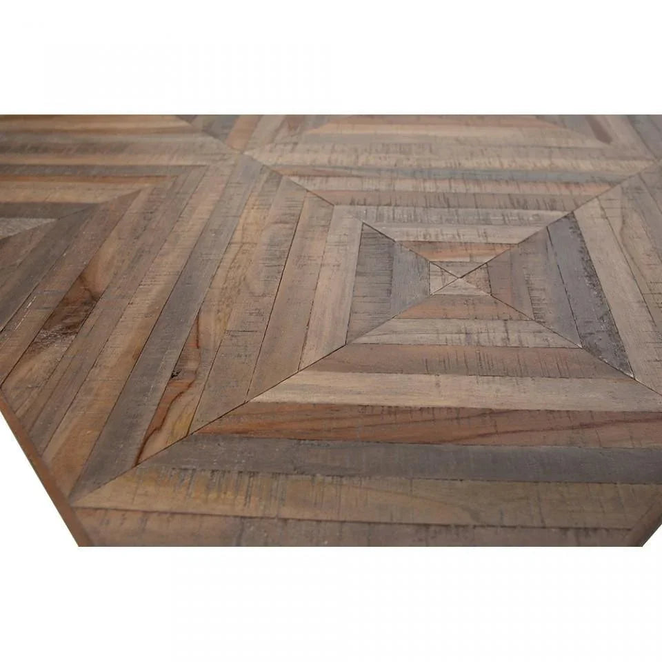 Masa dining cu blat din lem tec reciclat 220x90 cm Rhombic - PARIS14A.RO