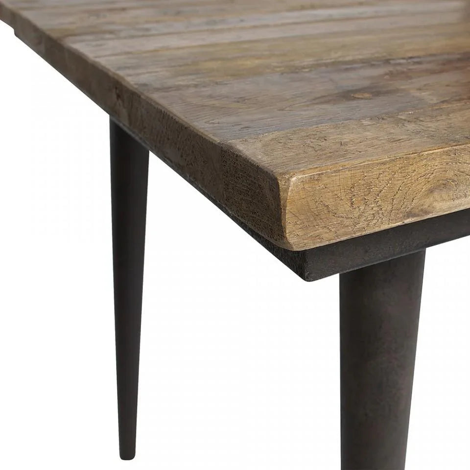 Masa dining din fier si lemn 90x220 cm Guild - PARIS14A.RO