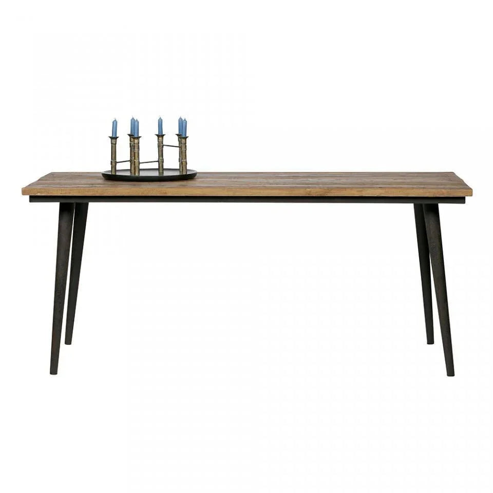 Masa dining din lemn de ulm reciclat si fier 90x180 cm Guild - PARIS14A.RO