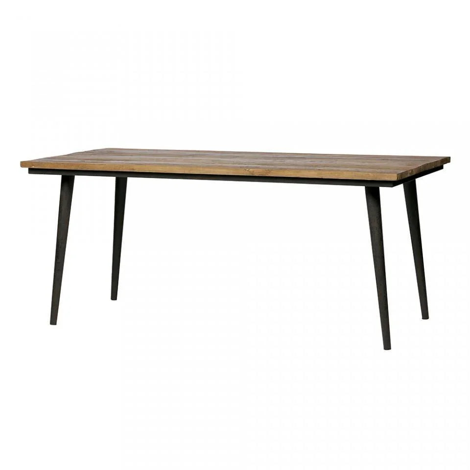 Masa dining din lemn de ulm reciclat si fier 90x180 cm Guild - PARIS14A.RO