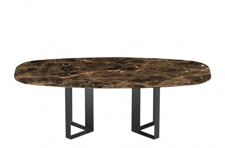 Masa dining din marmura maro 230x110 cm Nibbles Versmissen - PARIS14A.RO