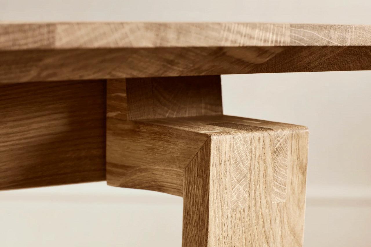 Masa dining extensibila maro deschis/alba din lemn de stejar 100x220(420) cm Nord Bolia - PARIS14A.RO