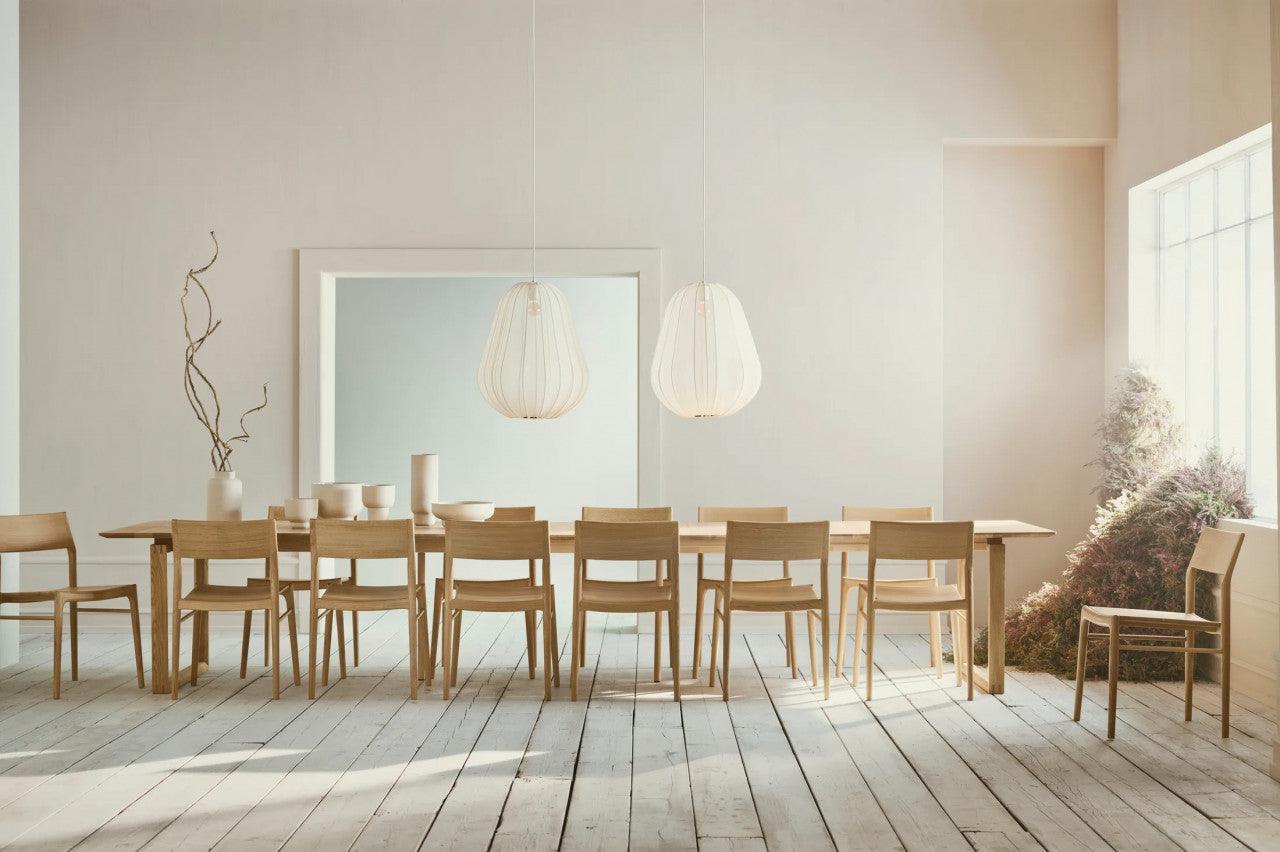 Masa dining extensibila maro deschis/alba din lemn de stejar 100x220(420) cm Nord Bolia - PARIS14A.RO