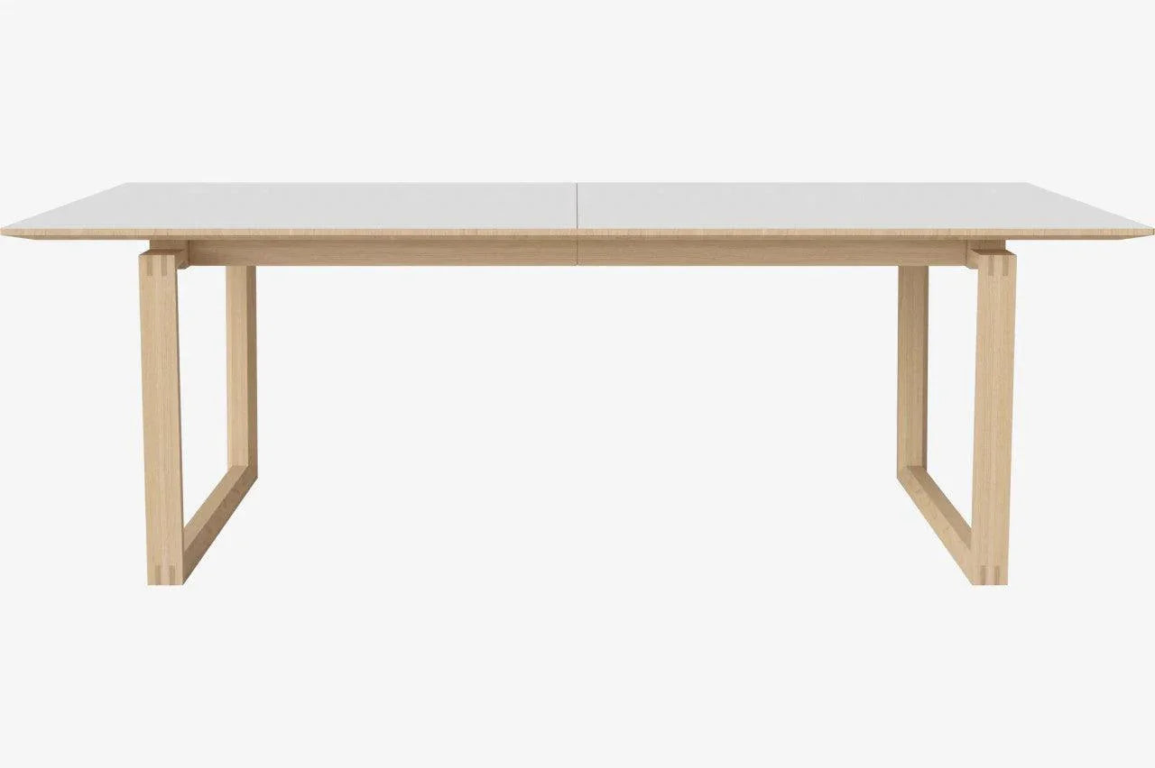 Masa dining extensibila maro deschis/alba din lemn de stejar 100x220(420) cm Nord Bolia - PARIS14A.RO