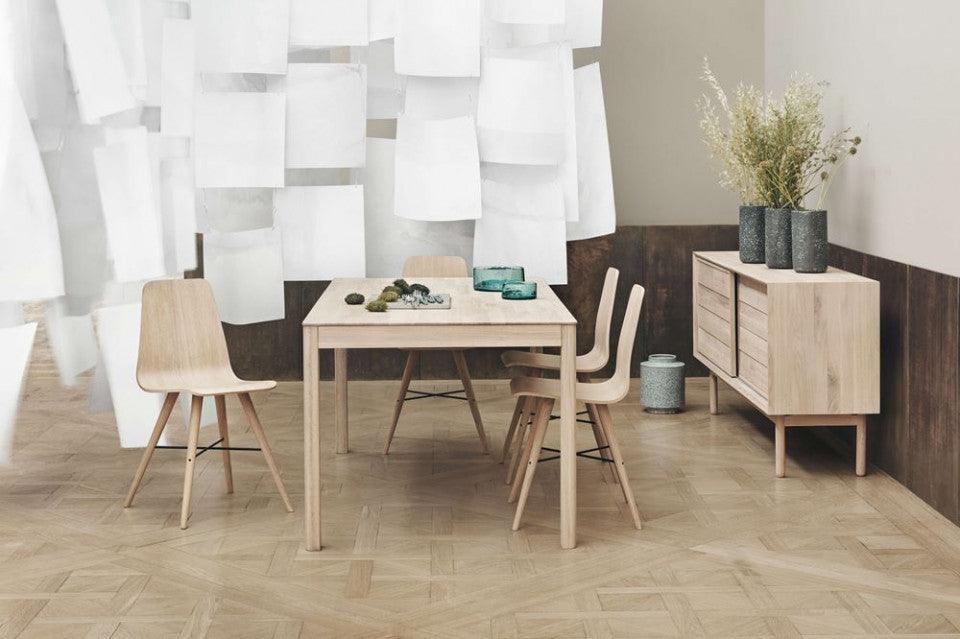 Masa dining maro inchis din lemn de stejar 90x220 cm Node Bolia - PARIS14A.RO