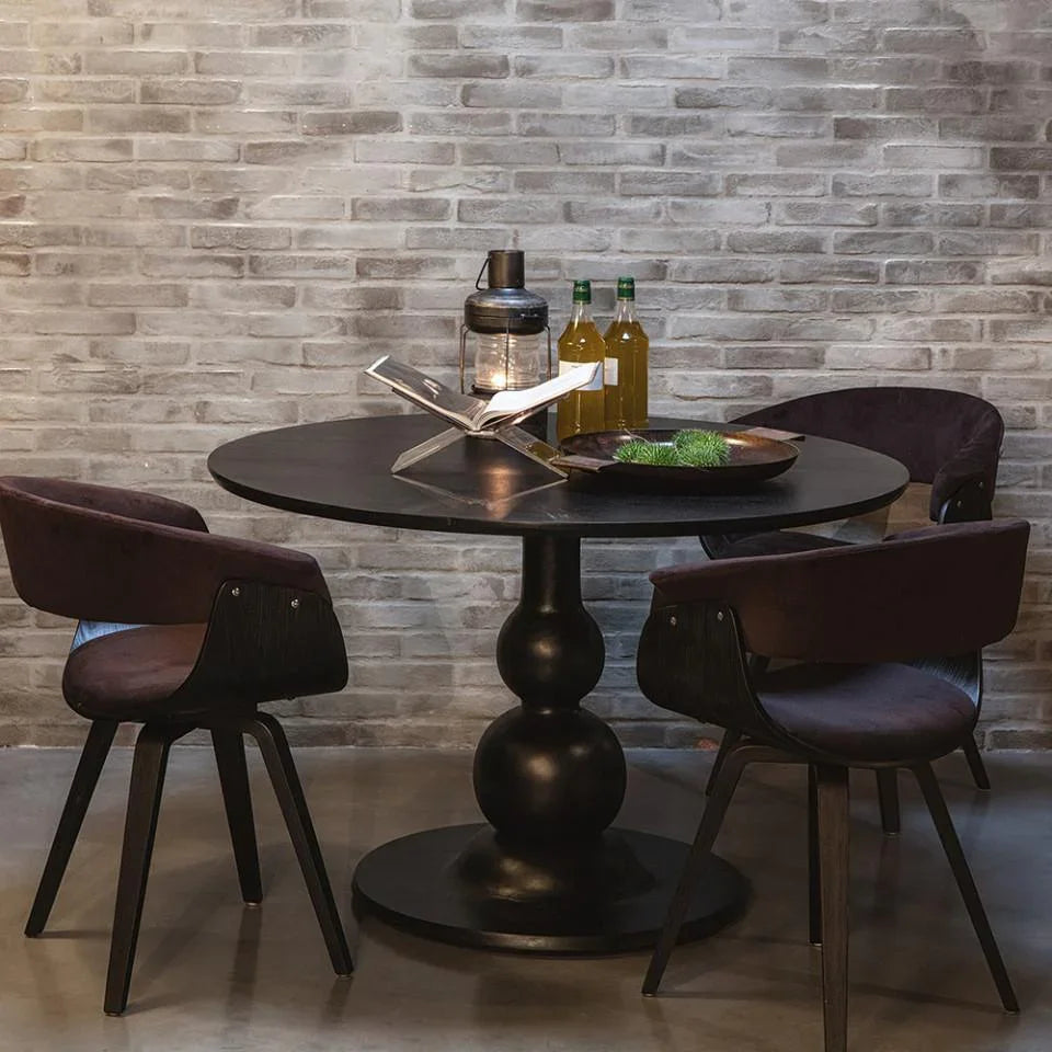 Masa dining neagra din lemn de mango 120 cm Blanco - PARIS14A.RO