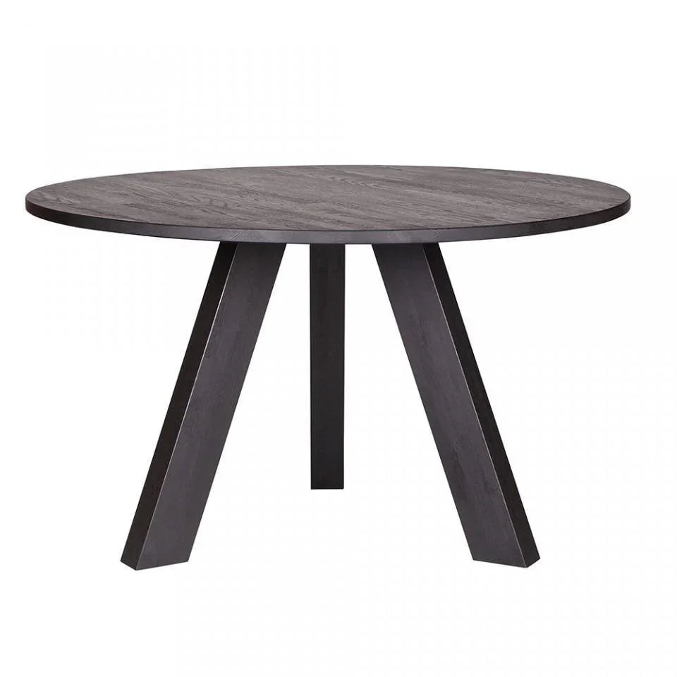 Masa dining neagra din lemn de stejar 129 cm Rhonda - PARIS14A.RO