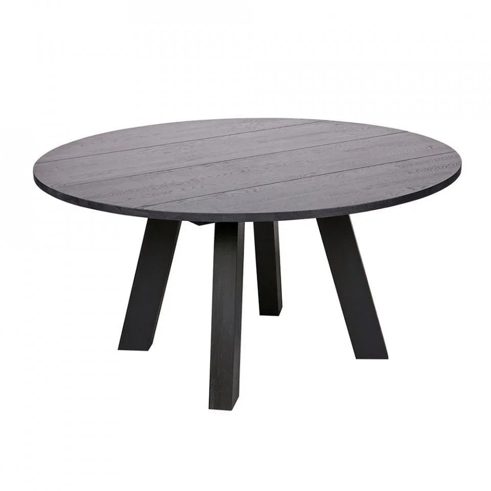 Masa dining neagra din lemn de stejar 150 cm Rhonda - PARIS14A.RO