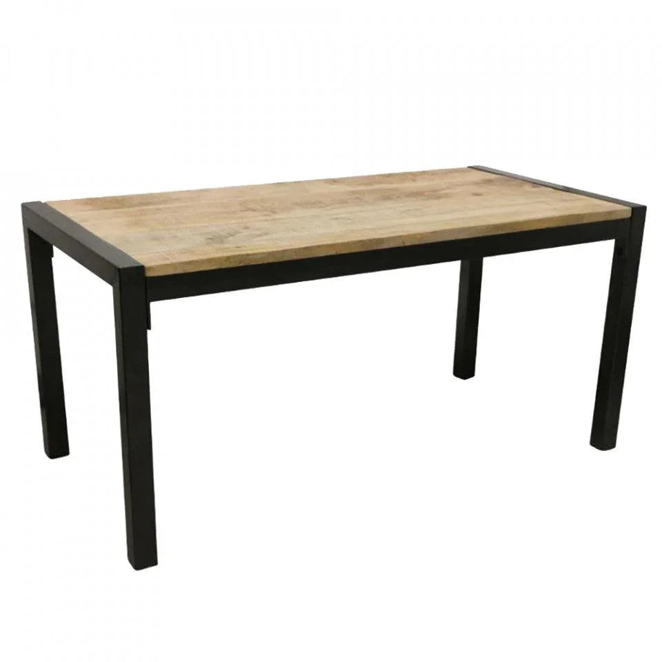 Masa dining neagra/maro din lemn de mango si metal 80x160 cm Vintage Raw Materials - PARIS14A.RO