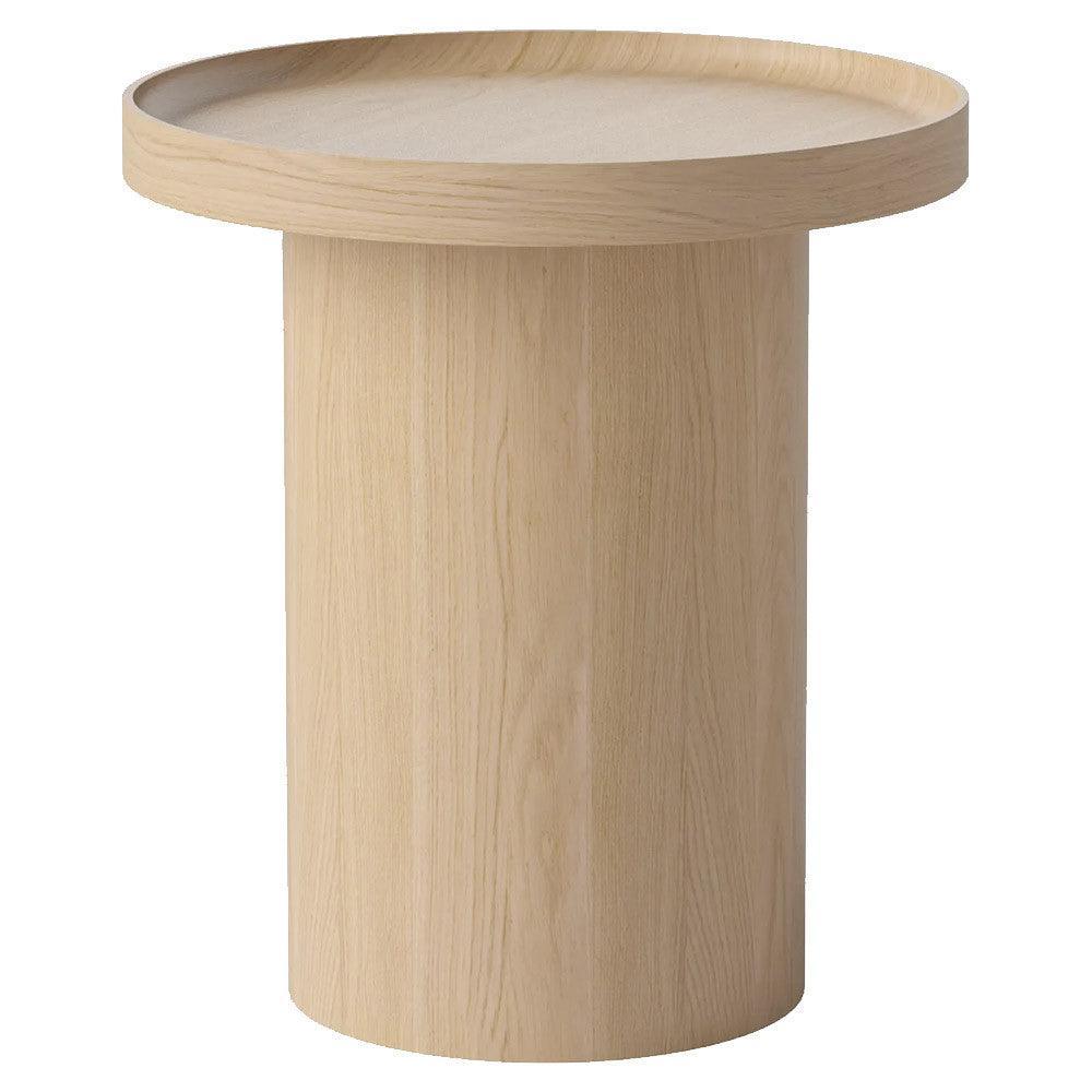 Masa laterala crem din lemn de stejar 48 cm Plateau Bolia - PARIS14A.RO