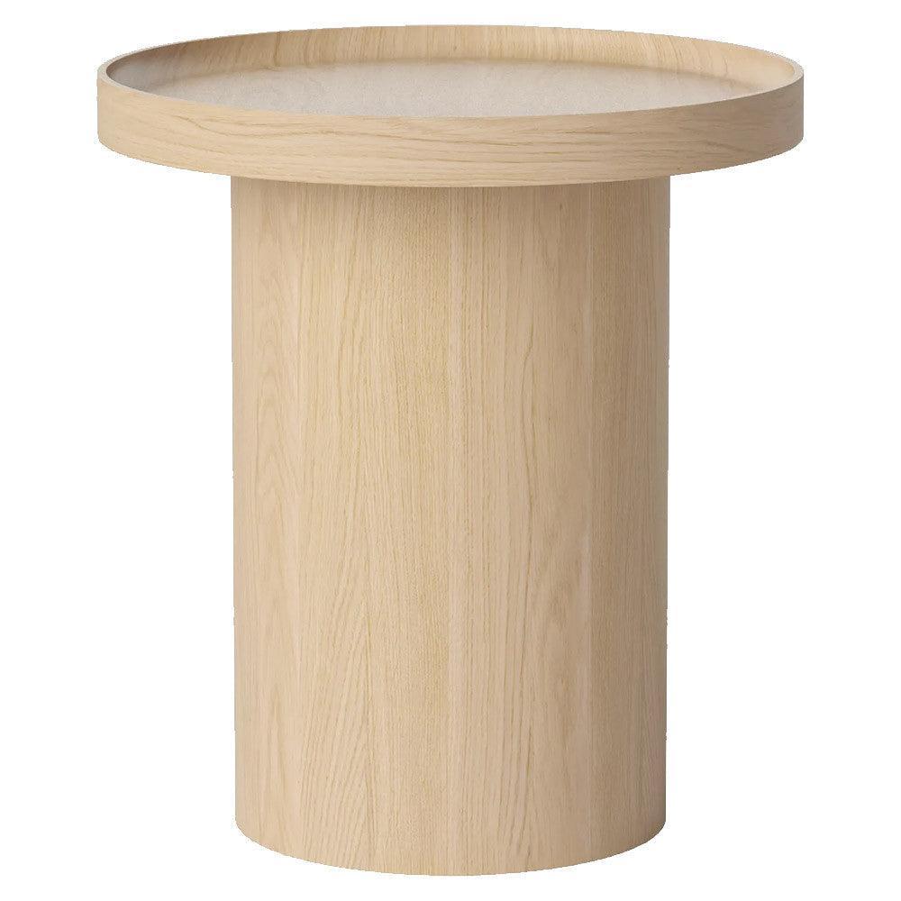 Masa laterala crem din lemn de stejar 48 cm Plateau Bolia - PARIS14A.RO