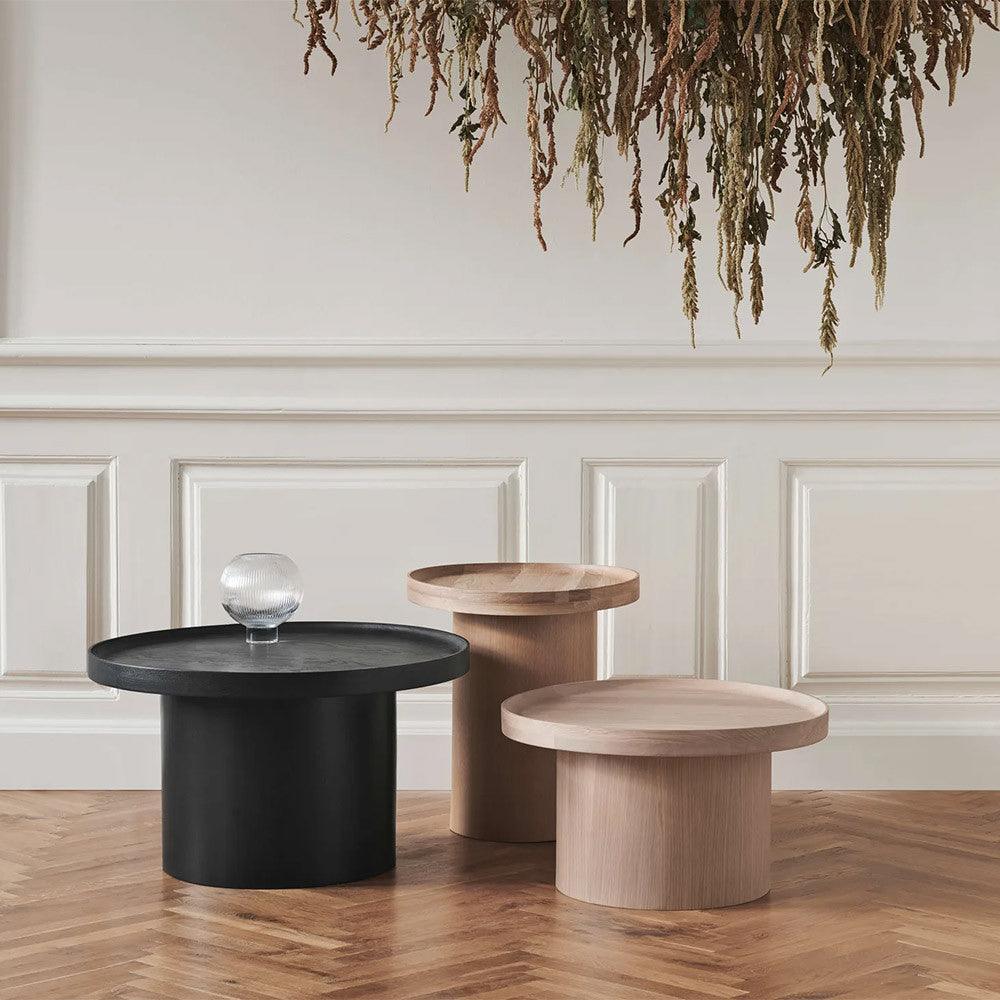 Masa laterala crem din lemn de stejar 48 cm Plateau Bolia - PARIS14A.RO