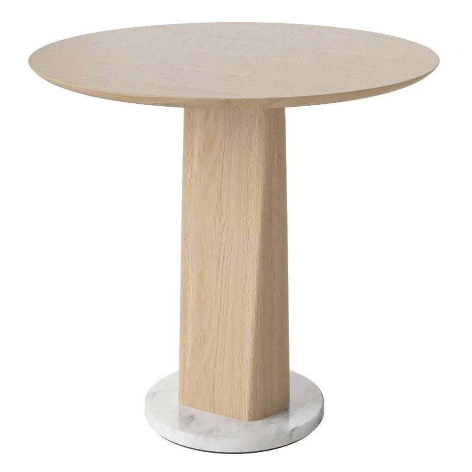 Masa laterala maro din marmura si lemn de stejar 60 cm Root Bolia - PARIS14A.RO