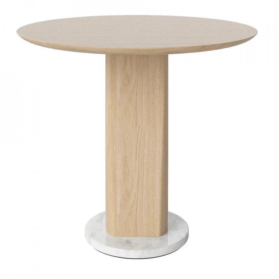 Masa laterala maro din marmura si lemn de stejar 60 cm Root Bolia - PARIS14A.RO