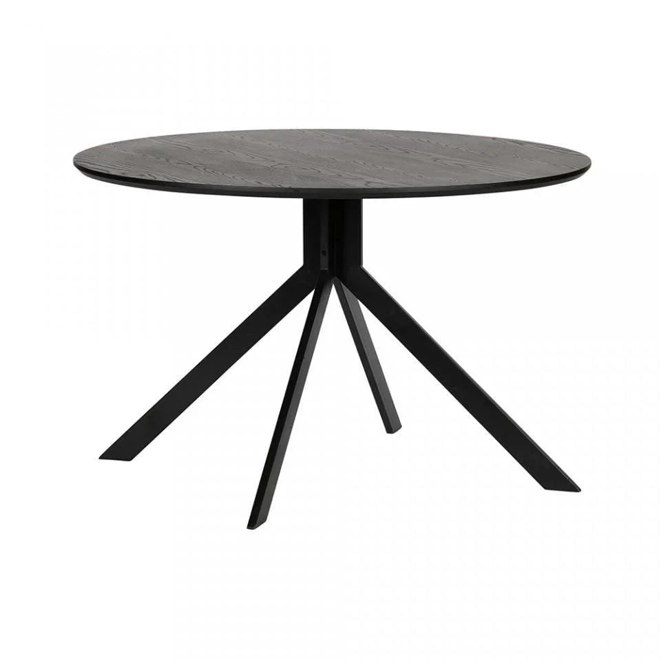 Masa rotunda neagra din metal si MDF 120 cm Bruno - PARIS14A.RO