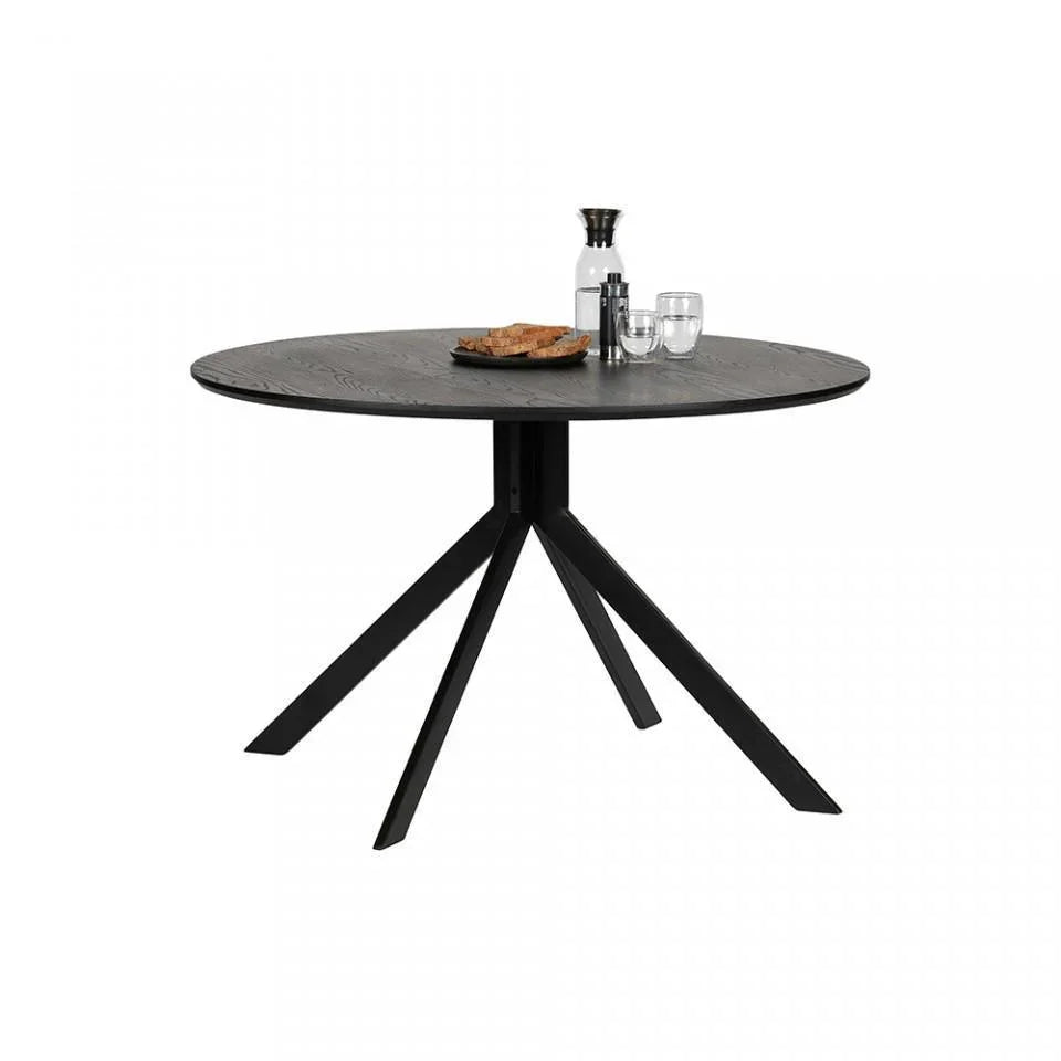 Masa rotunda neagra din metal si MDF 120 cm Bruno - PARIS14A.RO