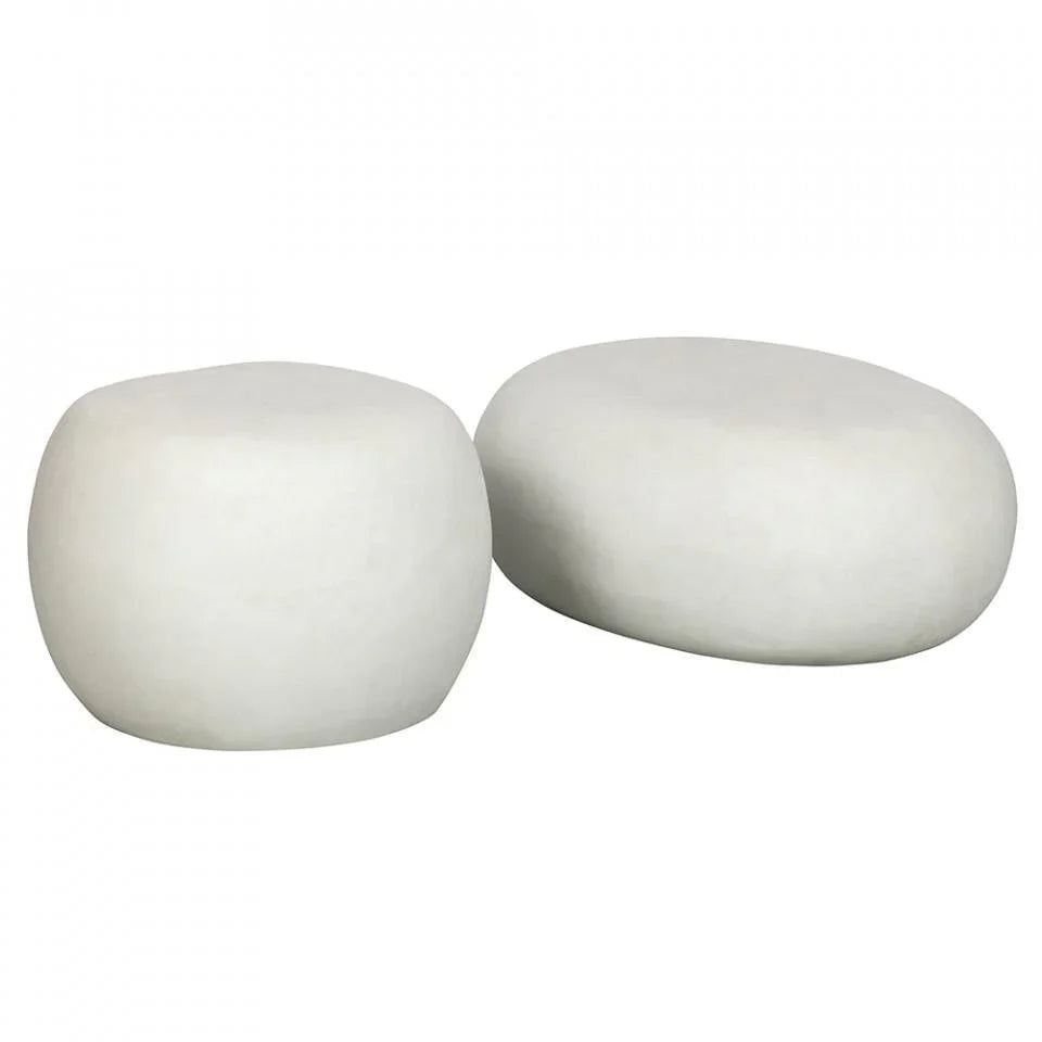 Masuta alba din fibre de lut pentru exterior 50 cm Pebble - PARIS14A.RO