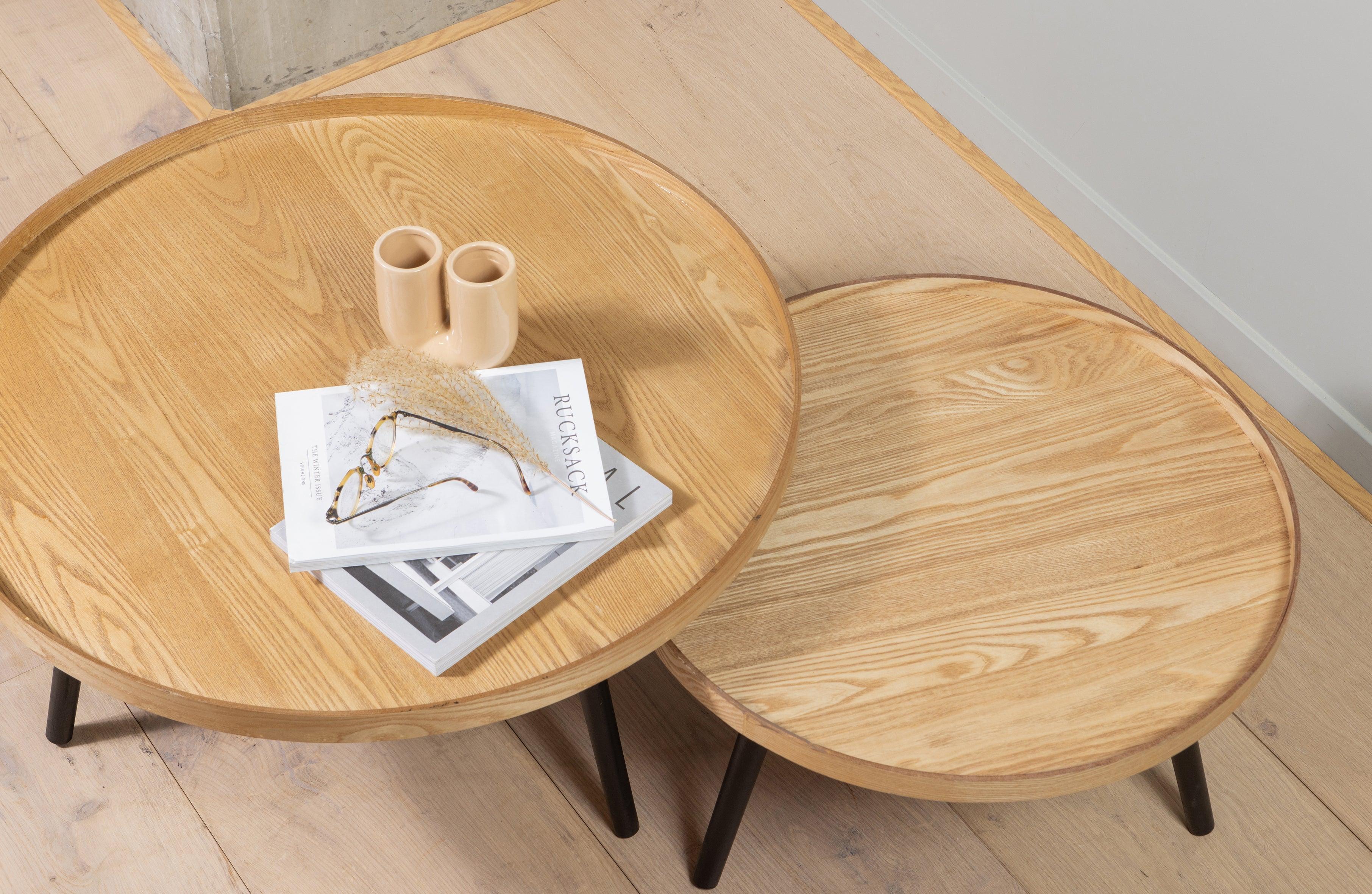 Mesa sidetable l lemn natural - PARIS14A.RO