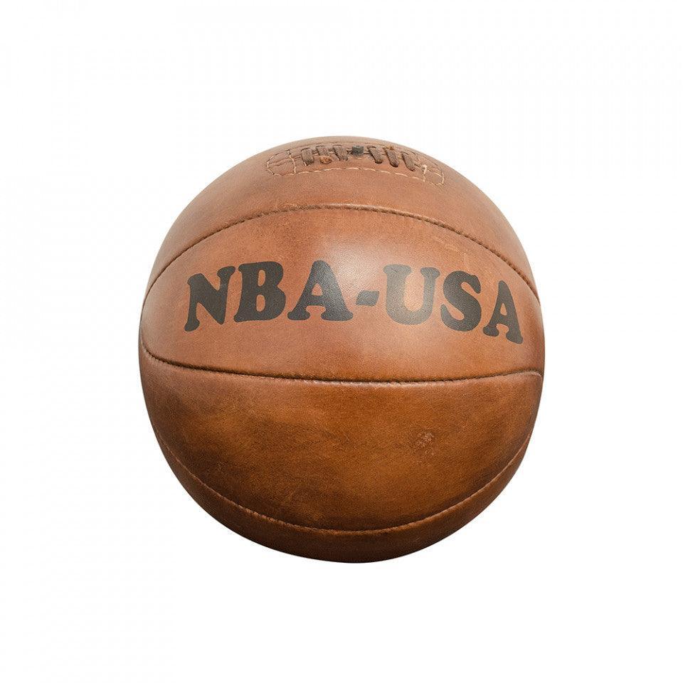 Minge decorativa maro din piele 25 cm Basketball Versmissen - PARIS14A.RO