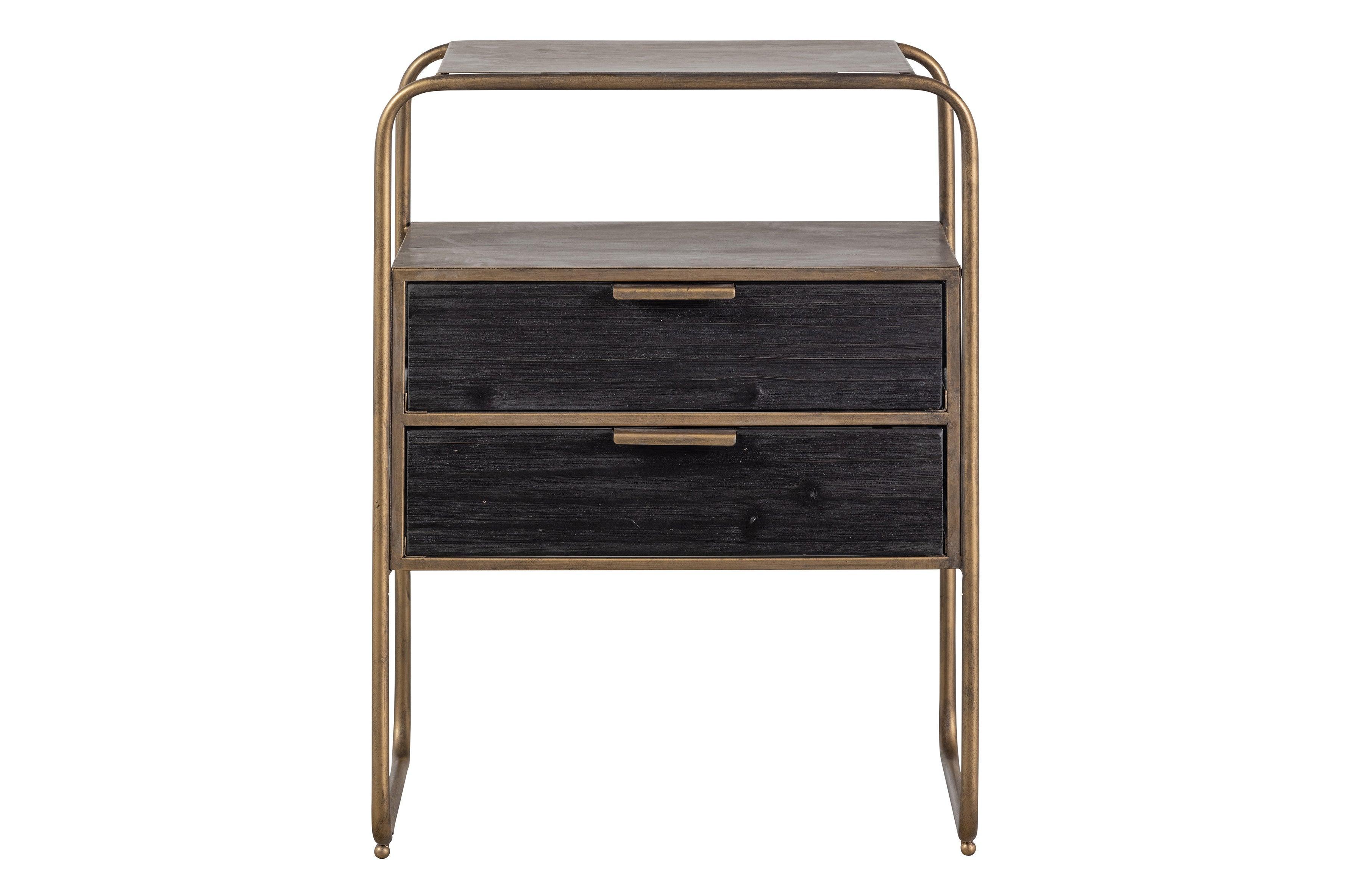 Nightstand Stastand Metal/Wood Antique Brass - PARIS14A.RO