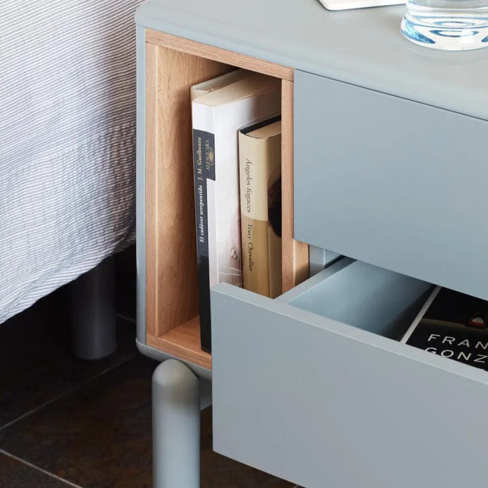 Noptieră Corvo 2C1H Pearl Grey - PARIS14A.RO