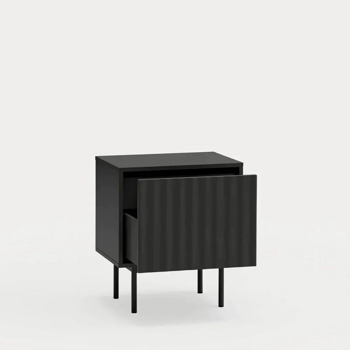 Noptieră Sierra 1 față, 2 sertare interioare negre - PARIS14A.RO