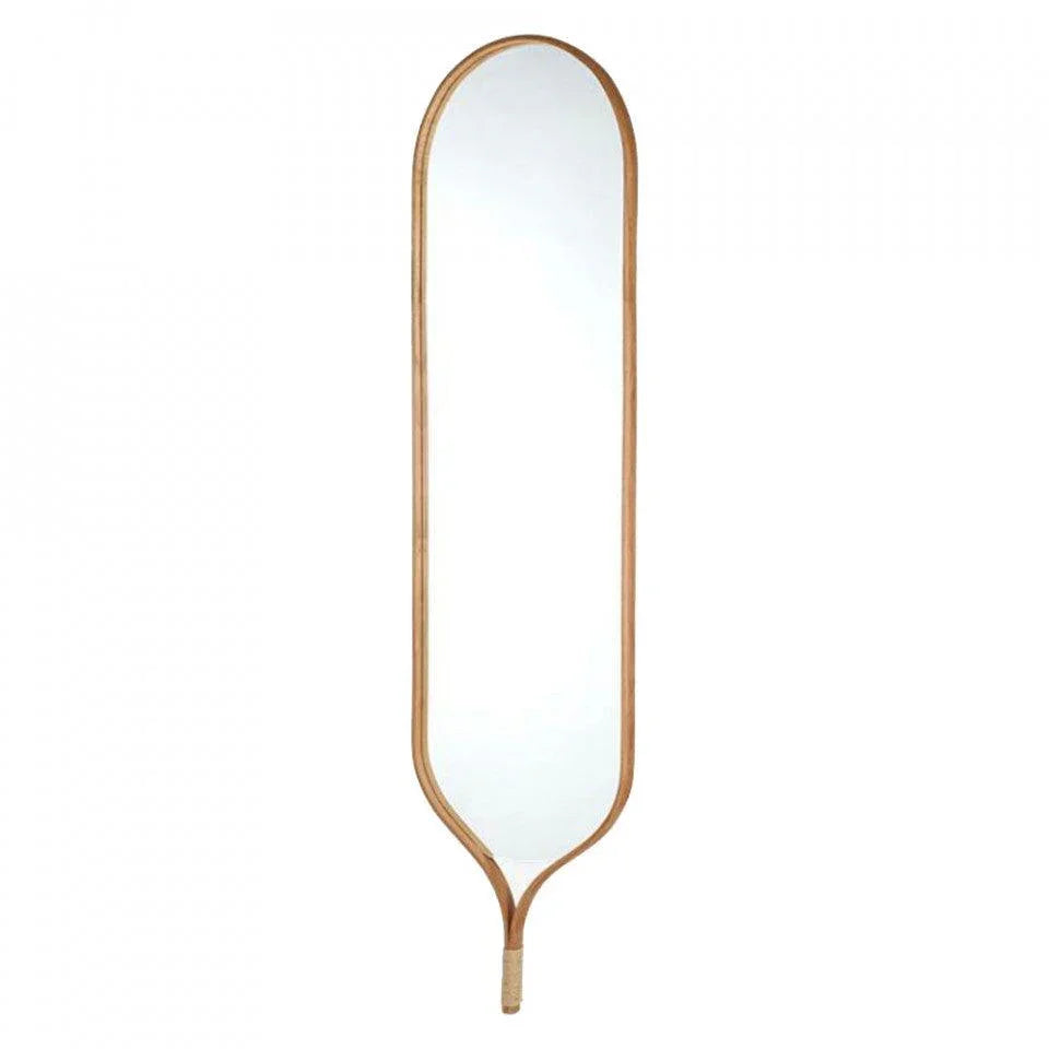 Oglinda ovala maro din lemn de stejar 50x200 cm Raquet Bolia - PARIS14A.RO