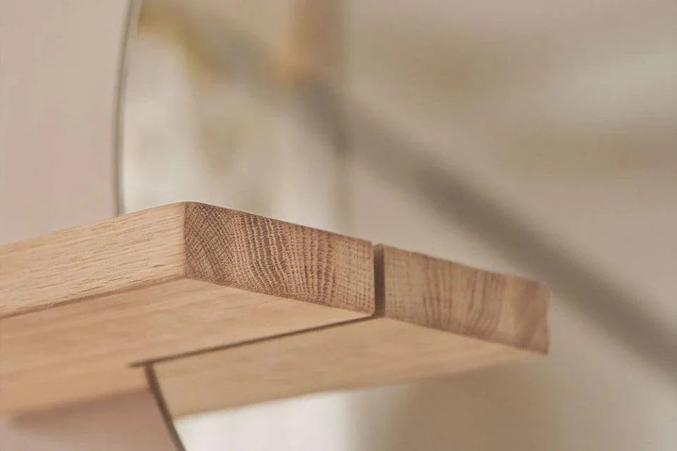 Oglinda rotunda maro din sticla si lemn 100x130 cm Shift Large Round Bolia - PARIS14A.RO