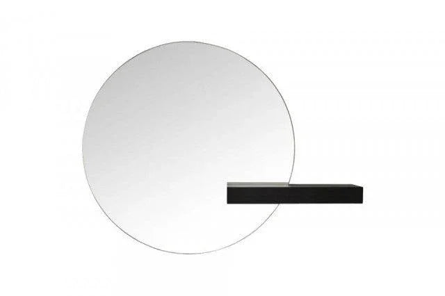 Oglinda rotunda neagra din sticla si lemn 50x65,5 cm Shift Small Round Bolia - PARIS14A.RO