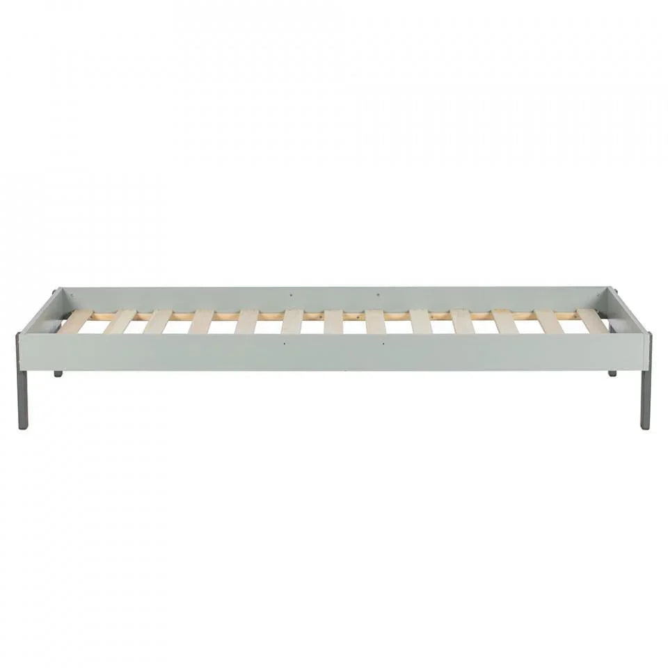 Pat gri din lemn si MDF 106x215 cm Tipi - PARIS14A.RO