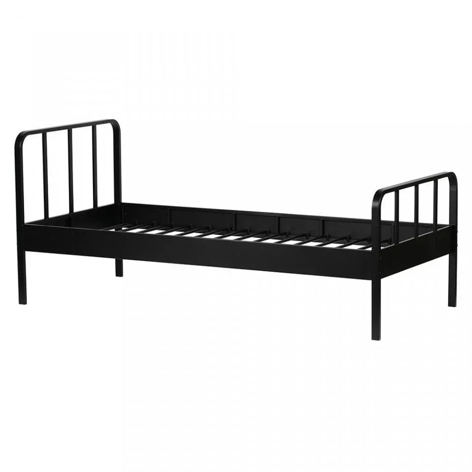 Pat negru din otel 90x200 cm Mees Black - PARIS14A.RO