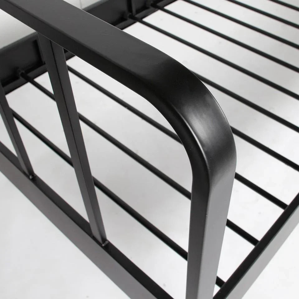 Pat negru din otel 90x200 cm Mees Black - PARIS14A.RO