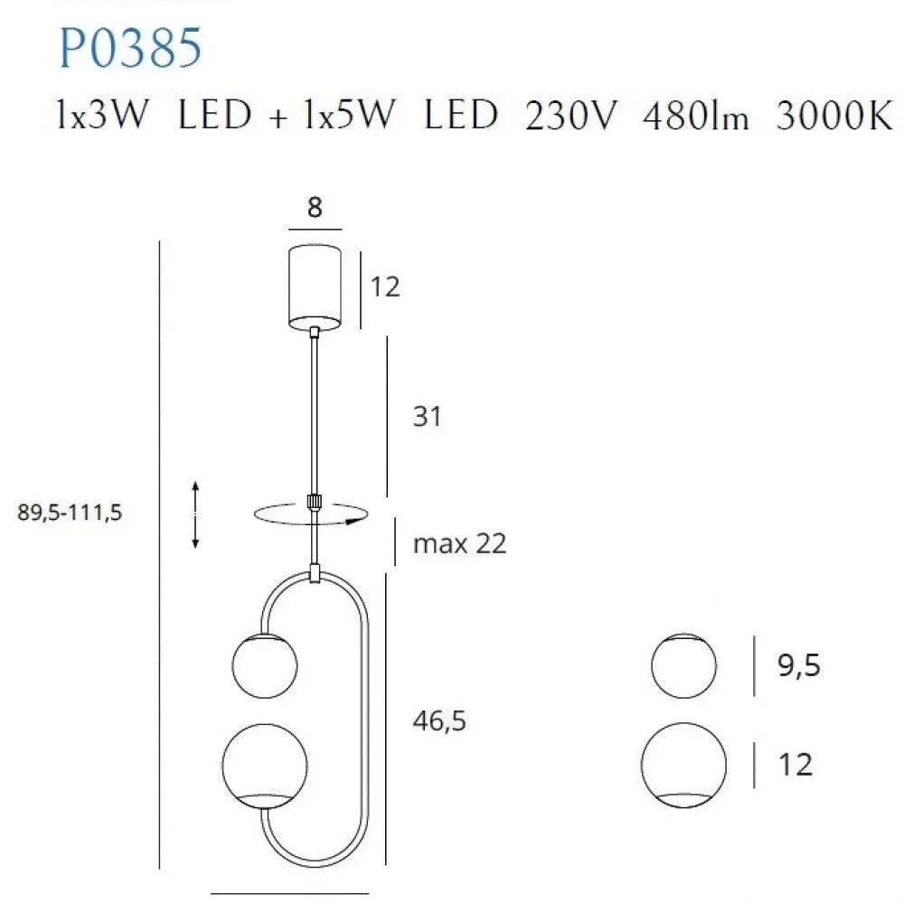 Pendul auriu TORO MAXLIGHT P0385 - PARIS14A.RO