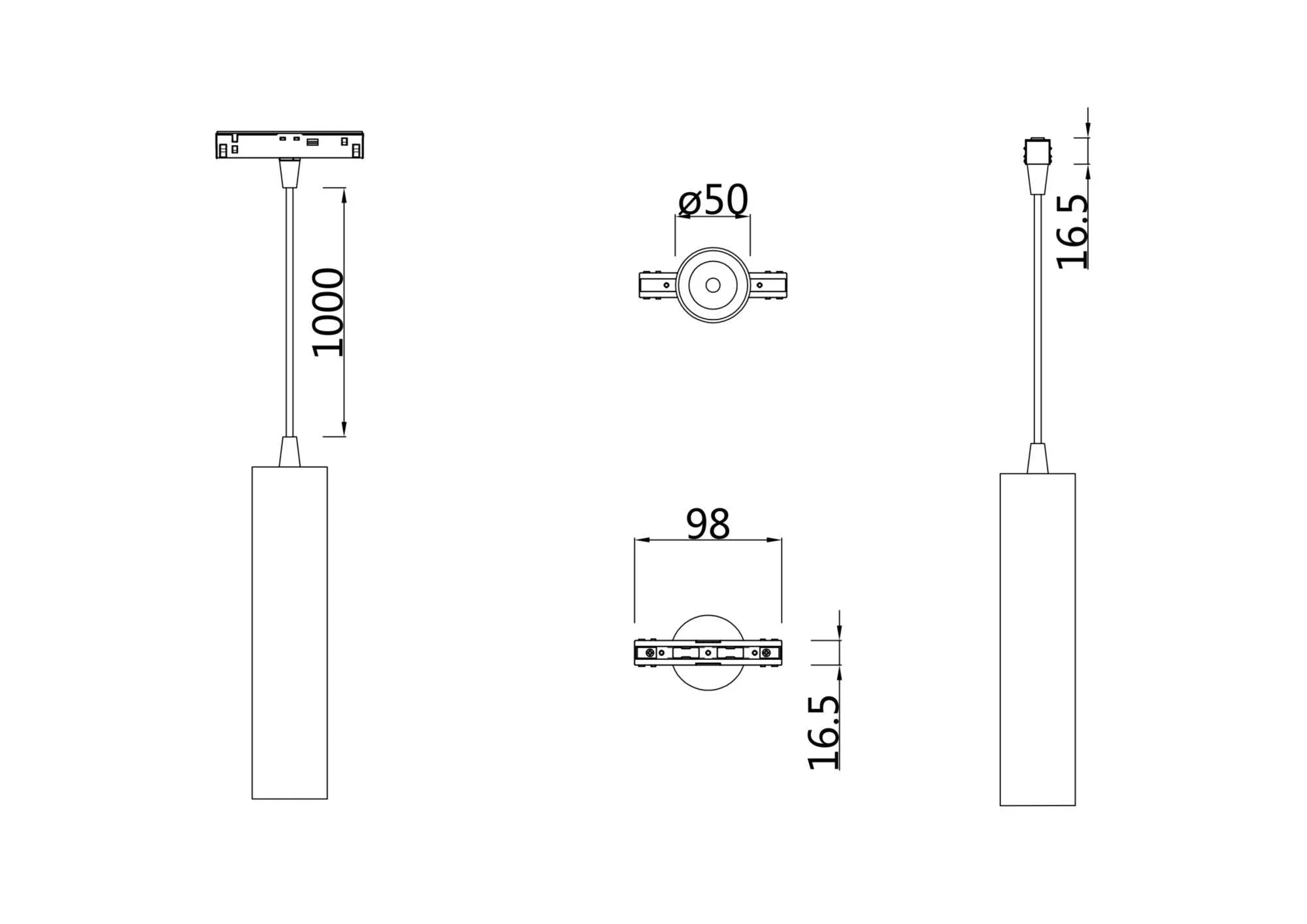 Pendul Downlight sina FOCUS LED Maytoni Technical TR016-2-12W4K-B - PARIS14A.RO