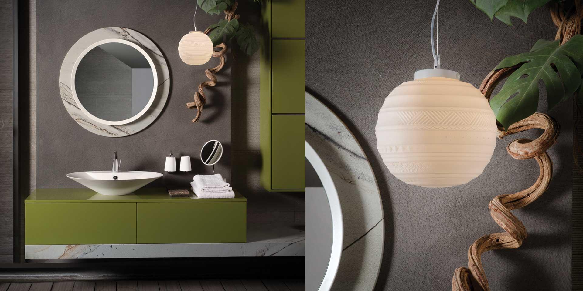 Pendul modern din sticla alba mata Braille by Karman - PARIS14A.RO