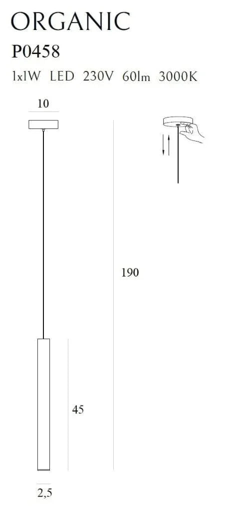 Pendul ORGANIC I Culoarea aurie cu suprafata periata MAXLIGHT P0458 - PARIS14A.RO