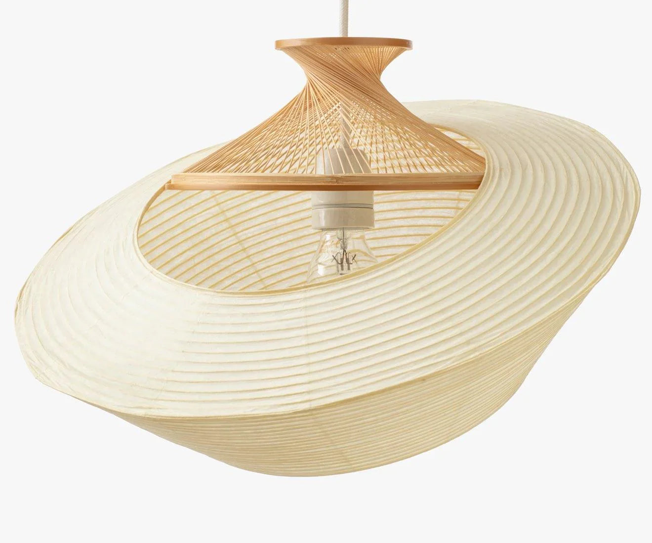 Pendul realizat manual din hartie japoneza si bambus Ron by Motarasu - PARIS14A.RO