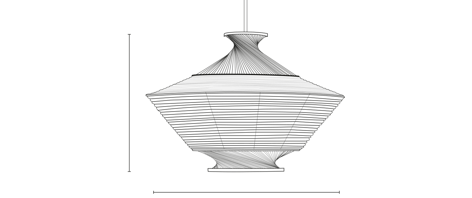 Pendul realizat manual din hartie japoneza si bambus Ron by Motarasu - PARIS14A.RO
