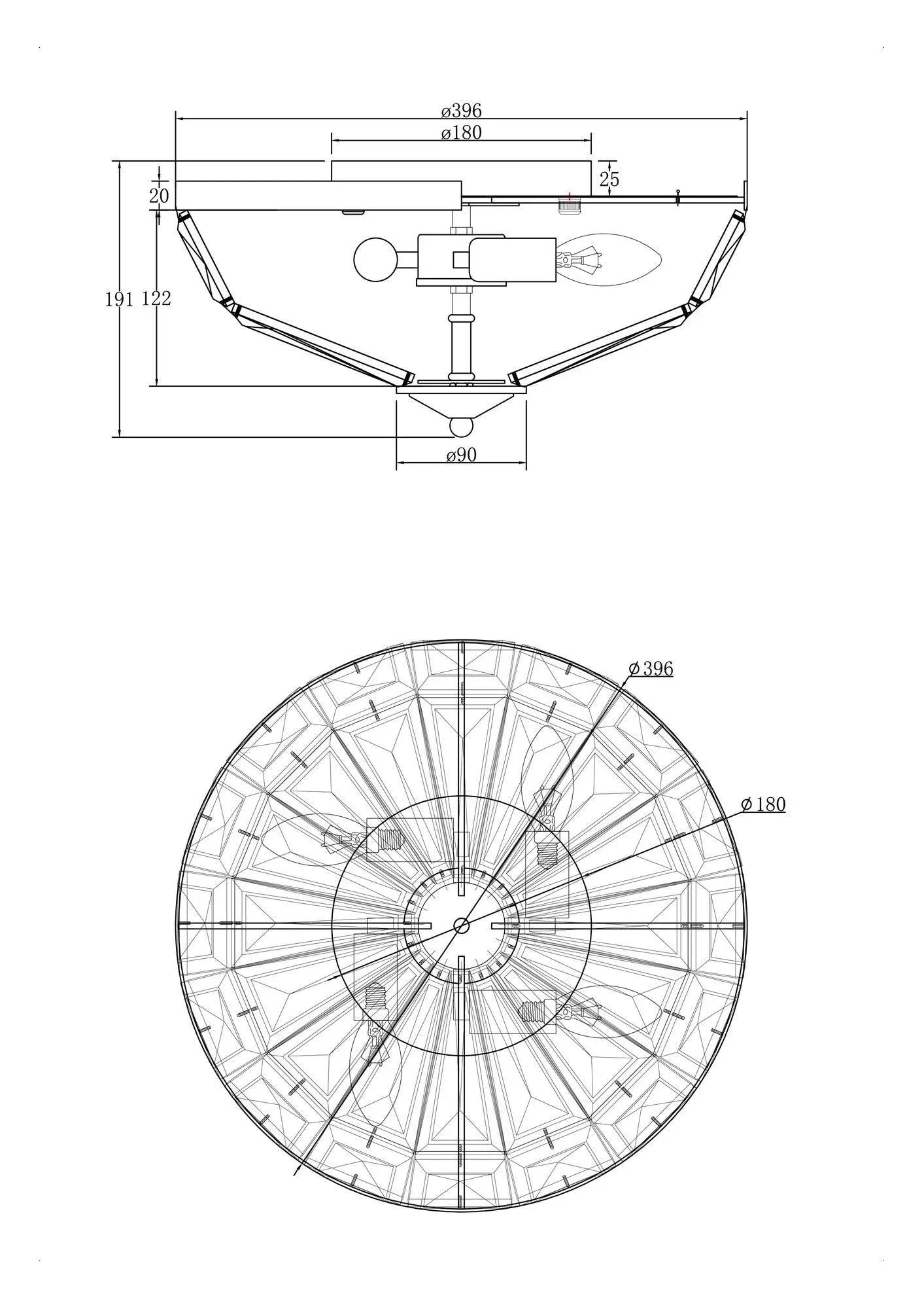 Plafoniera Facet Maytoni Classic MOD094CL-04G - PARIS14A.RO