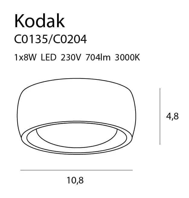 Plafoniera KODAK II Culoare neagra 8W MAXLIGHT C0204 - PARIS14A.RO