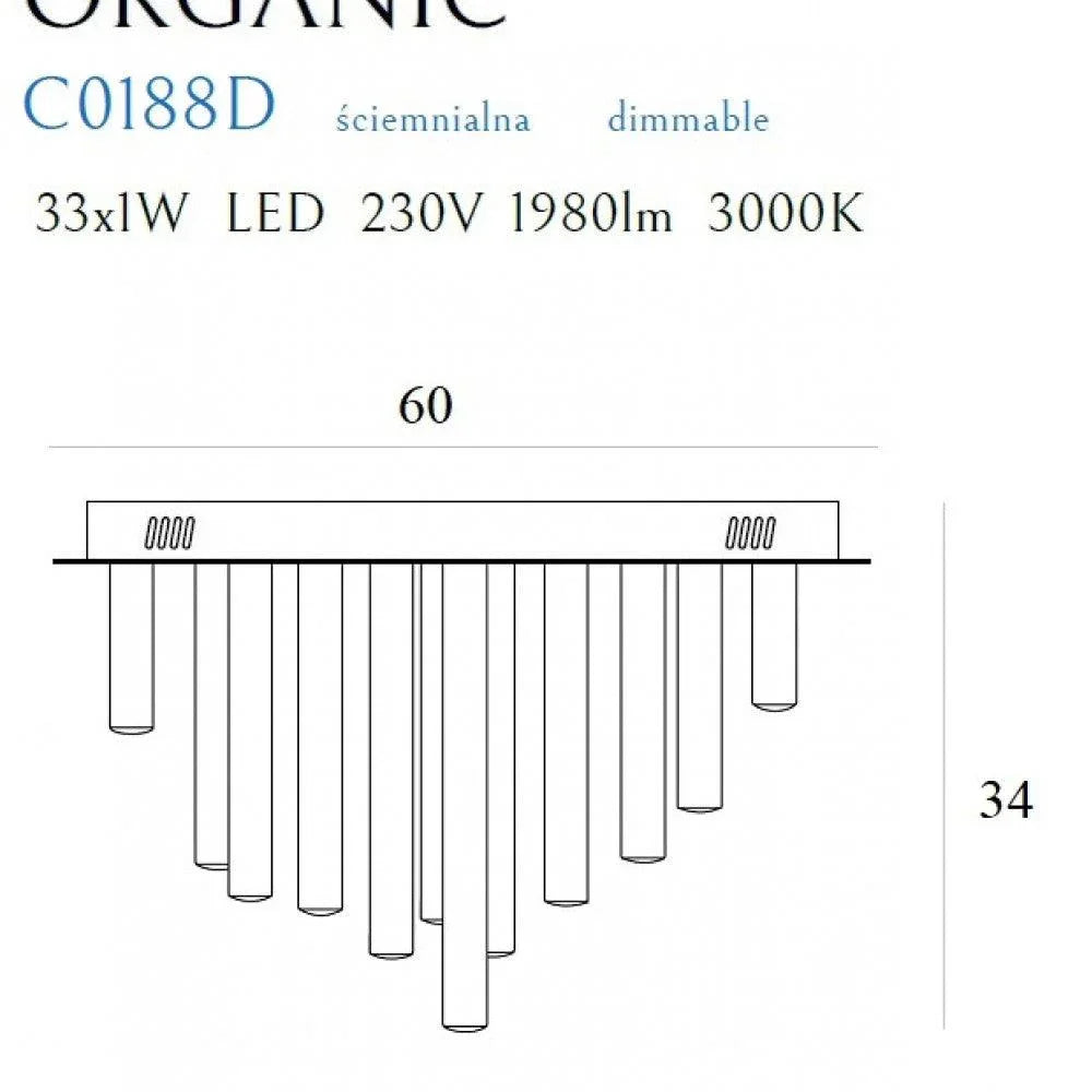 Plafoniera ORGANIC 33x1 AURIU REGLABILA MAXLIGHT C0188D - PARIS14A.RO