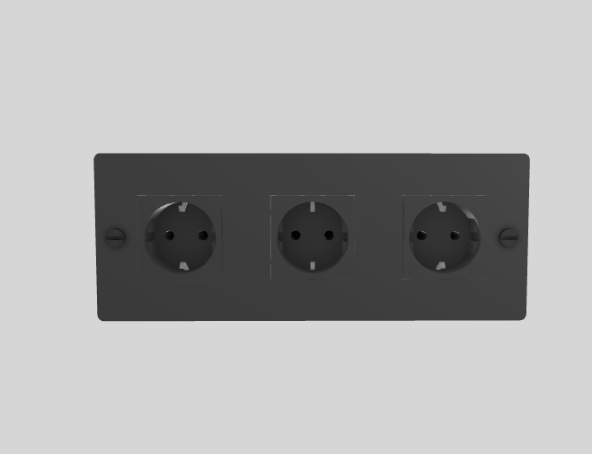 Priză 3G / Modul Schuko Tip F / Fără Logo / Negru - Buster & Punch