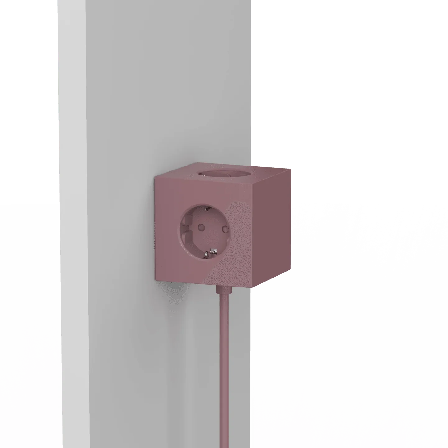 Prelungitor tip cub Square 1, 3 prize, 2 USB - Culoare Rusty Red - Avolt - PARIS14A.RO