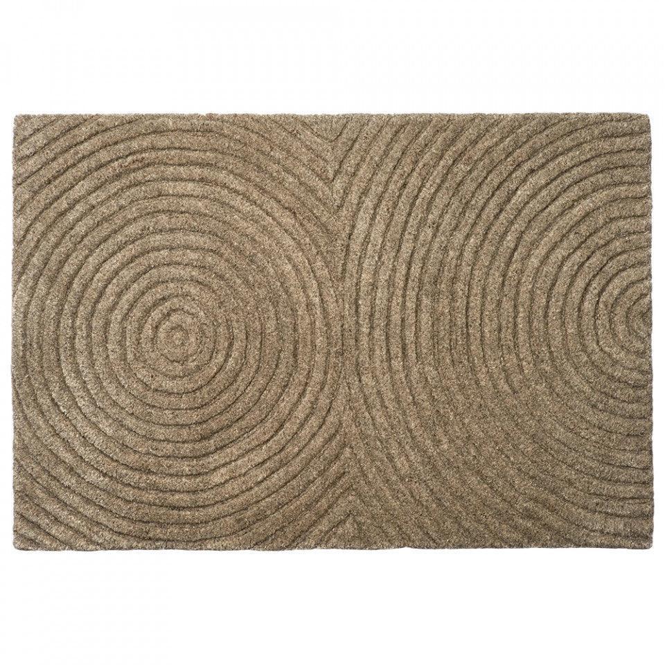 Pres pentru intrare bej inchis din lana si bumbac 60x90 cm Zen Bolia - PARIS14A.RO