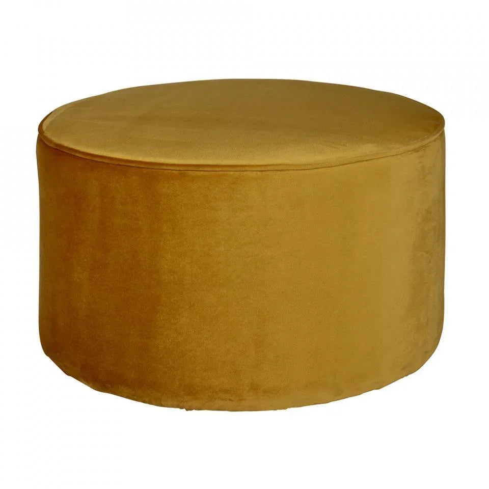 Puf galben rotund din catifea 60 cm Sara Low - PARIS14A.RO